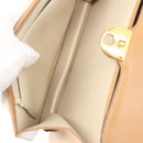 Christian Dior Shoulder Bag Leather Beige Gold Auth BA6375-21