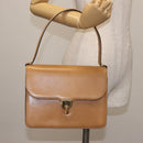 Christian Dior Shoulder Bag Leather Beige Gold Auth BA6375-25