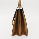 Christian Dior Shoulder Bag Leather Beige Gold Auth BA6375-3