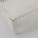 CHANEL Chain Shoulder Bag Caviar Skin White Silver CC Auth BA6376-13