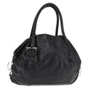 Salvatore Ferragamo Gancini Tote Bag Leather Black Silver Auth BA6377-1