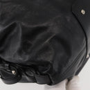 Salvatore Ferragamo Gancini Tote Bag Leather Black Silver Auth BA6377-9