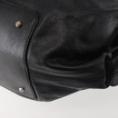 Salvatore Ferragamo Gancini Tote Bag Leather Black Silver Auth BA6377-14