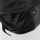 Salvatore Ferragamo Gancini Tote Bag Leather Black Silver Auth BA6377-15