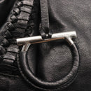 Salvatore Ferragamo Gancini Tote Bag Leather Black Silver Auth BA6377-17