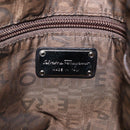 Salvatore Ferragamo Gancini Tote Bag Leather Black Silver Auth BA6377-18