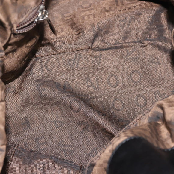 Salvatore Ferragamo Gancini Tote Bag Leather Black Silver Auth BA6377