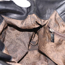 Salvatore Ferragamo Gancini Tote Bag Leather Black Silver Auth BA6377-20