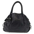 Salvatore Ferragamo Gancini Tote Bag Leather Black Silver Auth BA6377-13