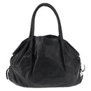 Salvatore Ferragamo Gancini Tote Bag Leather Black Silver Auth BA6377-2