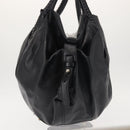 Salvatore Ferragamo Gancini Tote Bag Leather Black Silver Auth BA6377-3