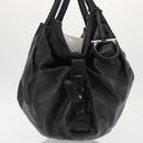 Salvatore Ferragamo Gancini Tote Bag Leather Black Silver Auth BA6377-4