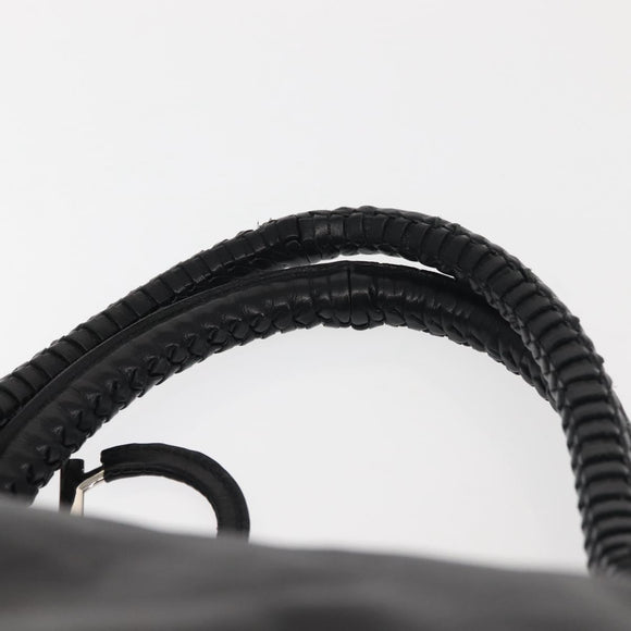 Salvatore Ferragamo Gancini Tote Bag Leather Black Silver Auth BA6377