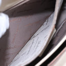 Salvatore Ferragamo Gancini Hand Bag Canvas Beige Silver Auth BA6378-19