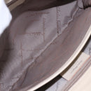 Salvatore Ferragamo Gancini Hand Bag Canvas Beige Silver Auth BA6378-20