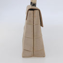 Salvatore Ferragamo Gancini Hand Bag Canvas Beige Silver Auth BA6378-3