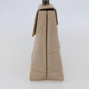 Salvatore Ferragamo Gancini Hand Bag Canvas Beige Silver Auth BA6378-4