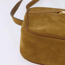 Salvatore Ferragamo Vala Shoulder Bag Suede Brown Gold Auth BA6379-9