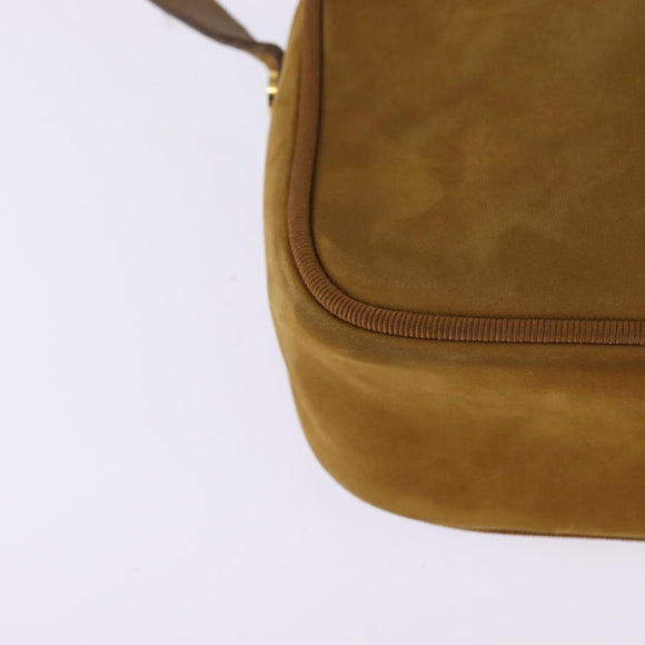 Salvatore Ferragamo Vala Shoulder Bag Suede Brown Gold Auth BA6379