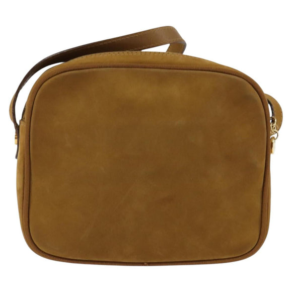 Salvatore Ferragamo Vala Shoulder Bag Suede Brown Gold Auth BA6379