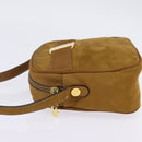 Salvatore Ferragamo Vala Shoulder Bag Suede Brown Gold Auth BA6379-3