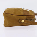 Salvatore Ferragamo Vala Shoulder Bag Suede Brown Gold Auth BA6379-4