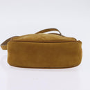 Salvatore Ferragamo Vala Shoulder Bag Suede Brown Gold Auth BA6379-5
