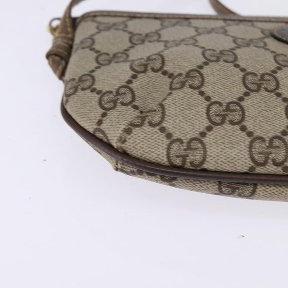 GUCCI GG Supreme Shoulder Bag PVC Beige Gold 904 02 020 Auth BA6380