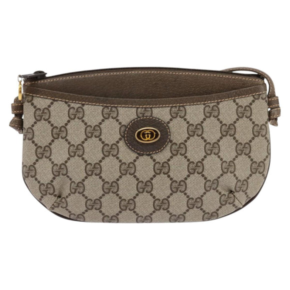 GUCCI GG Supreme Shoulder Bag PVC Beige Gold 904 02 020 Auth BA6380