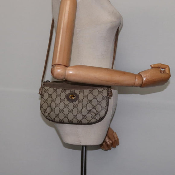 GUCCI GG Supreme Shoulder Bag PVC Beige Gold 904 02 020 Auth BA6380