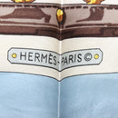 HERMES Carre 90 Scarf ""aux champs"" Silk Light Blue Auth BA6381-11