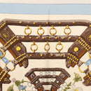 HERMES Carre 90 Scarf ""aux champs"" Silk Light Blue Auth BA6381-3