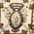 HERMES Carre 90 Scarf ""aux champs"" Silk Light Blue Auth BA6381-6