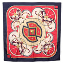 HERMES Carre 90 Scarf ""WASHINGTON'S CARRIAGE"" Silk Navy Auth BA6382-1