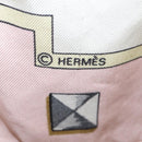 HERMES Carre 90 Scarf ""les cles key"" Silk Pink White Auth BA6383-11