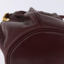 CARTIER Must Line Shoulder Bag Leather Bordeaux Gold Auth BA6387-12