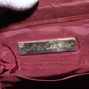 CARTIER Must Line Shoulder Bag Leather Bordeaux Gold Auth BA6387-14