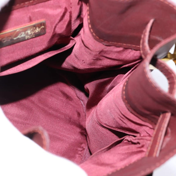 CARTIER Must Line Shoulder Bag Leather Bordeaux Gold Auth BA6387