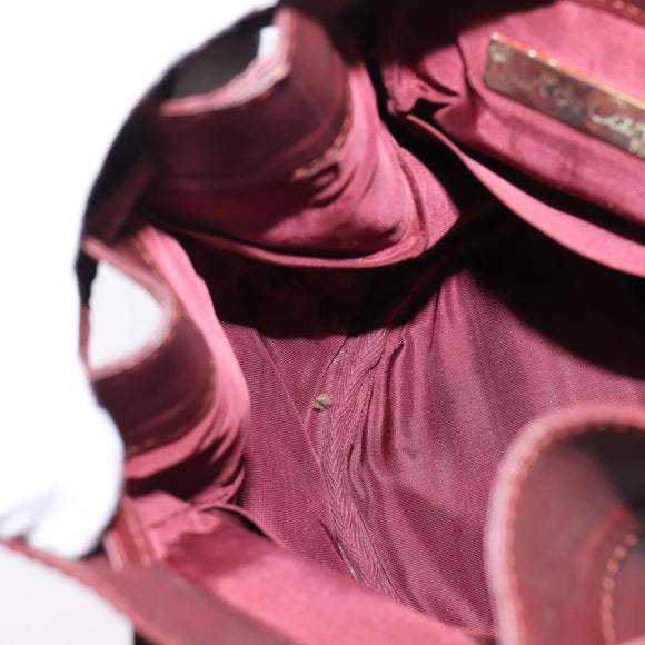 CARTIER Must Line Shoulder Bag Leather Bordeaux Gold Auth BA6387