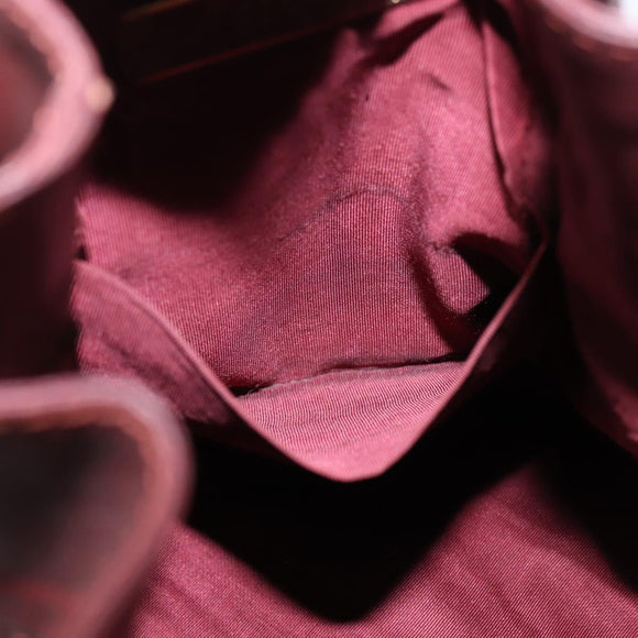 CARTIER Must Line Shoulder Bag Leather Bordeaux Gold Auth BA6387