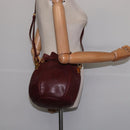 CARTIER Must Line Shoulder Bag Leather Bordeaux Gold Auth BA6387-19