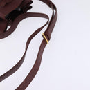 CARTIER Must Line Shoulder Bag Leather Bordeaux Gold Auth BA6387-7