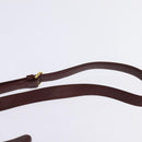 CARTIER Must Line Shoulder Bag Leather Bordeaux Gold Auth BA6387-8