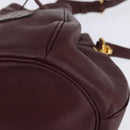 CARTIER Must Line Shoulder Bag Leather Bordeaux Gold Auth BA6388-11