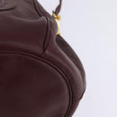 CARTIER Must Line Shoulder Bag Leather Bordeaux Gold Auth BA6388-13