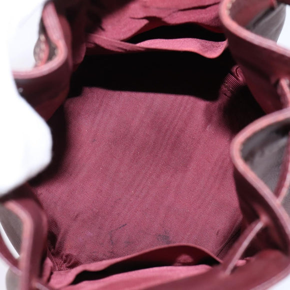 CARTIER Must Line Shoulder Bag Leather Bordeaux Gold Auth BA6388