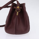 CARTIER Must Line Shoulder Bag Leather Bordeaux Gold Auth BA6388-4