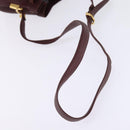 CARTIER Must Line Shoulder Bag Leather Bordeaux Gold Auth BA6388-7
