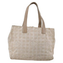 CHANEL New Travel Line Tote Bag Nylon Pink Silver CC Auth BA6389-1