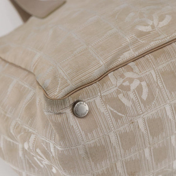 CHANEL New Travel Line Tote Bag Nylon Pink Silver CC Auth BA6389